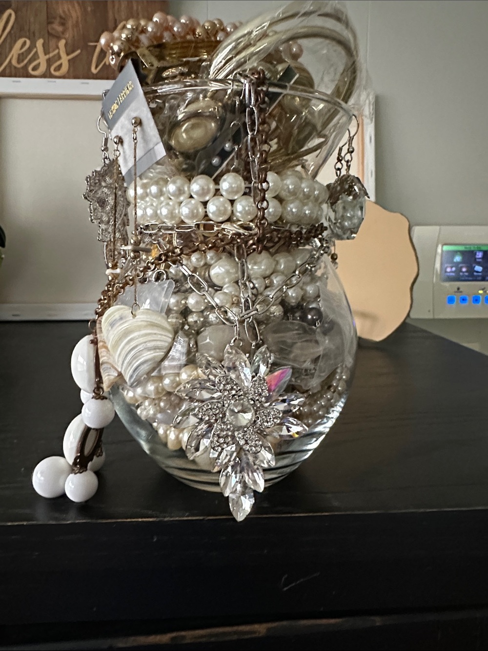 Mystery Jewelry Jar In White, Gold And Silver pieces.